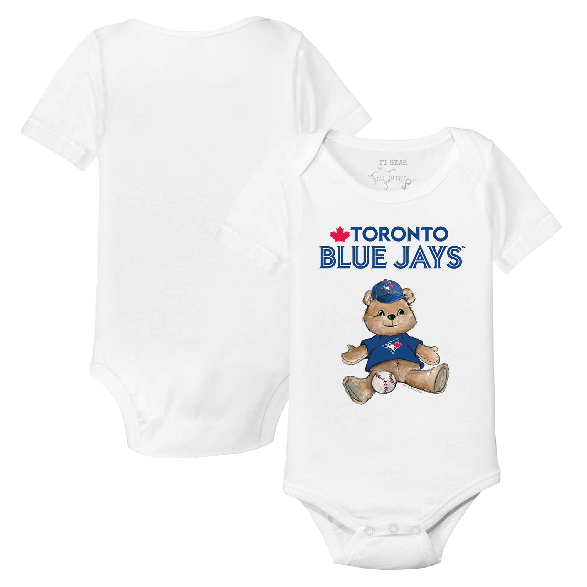 Infant Tiny Turnip White Toronto Blue Jays Teddy Boy Bodysuit - Image 5