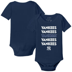 Infant Tiny Turnip Navy New York Yankees Stacked Bodysuit