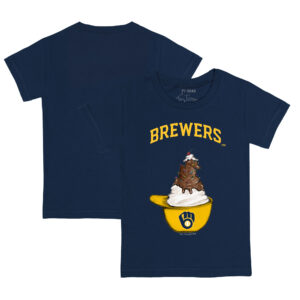 Infant Tiny Turnip Navy Milwaukee Brewers Sundae Helmet T-Shirt