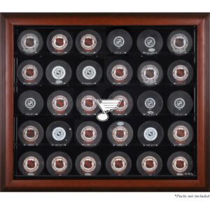 St. Louis Blues 30-Puck Mahogany Display Case