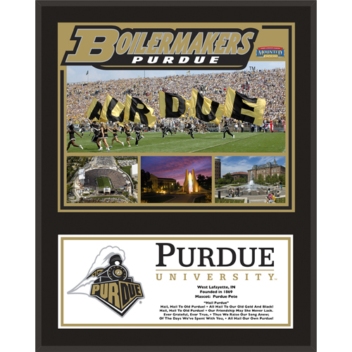 Purdue Boilermakers 12'' x 15'' Sublimated Team Plaque