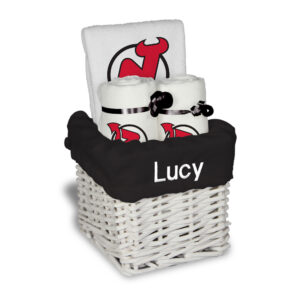 White New Jersey Devils Personalized Small Gift Basket