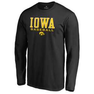 Men's Black Iowa Hawkeyes True Sport Baseball Long Sleeve T-Shirt