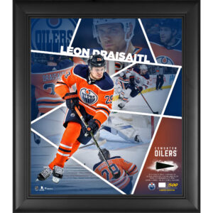 Leon Draisaitl Edmonton Oilers Framed 15'' x 17'' Impact Player Collage with a Piece of Game-Used Puck - Limited Edition of 500