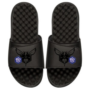 Youth ISlide Black Charlotte Hornets Tonal Pop Slide Sandals