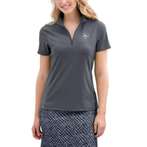Women's Charcoal McNeese State Cowboys Vansport Micro-Waffle Mesh Polo