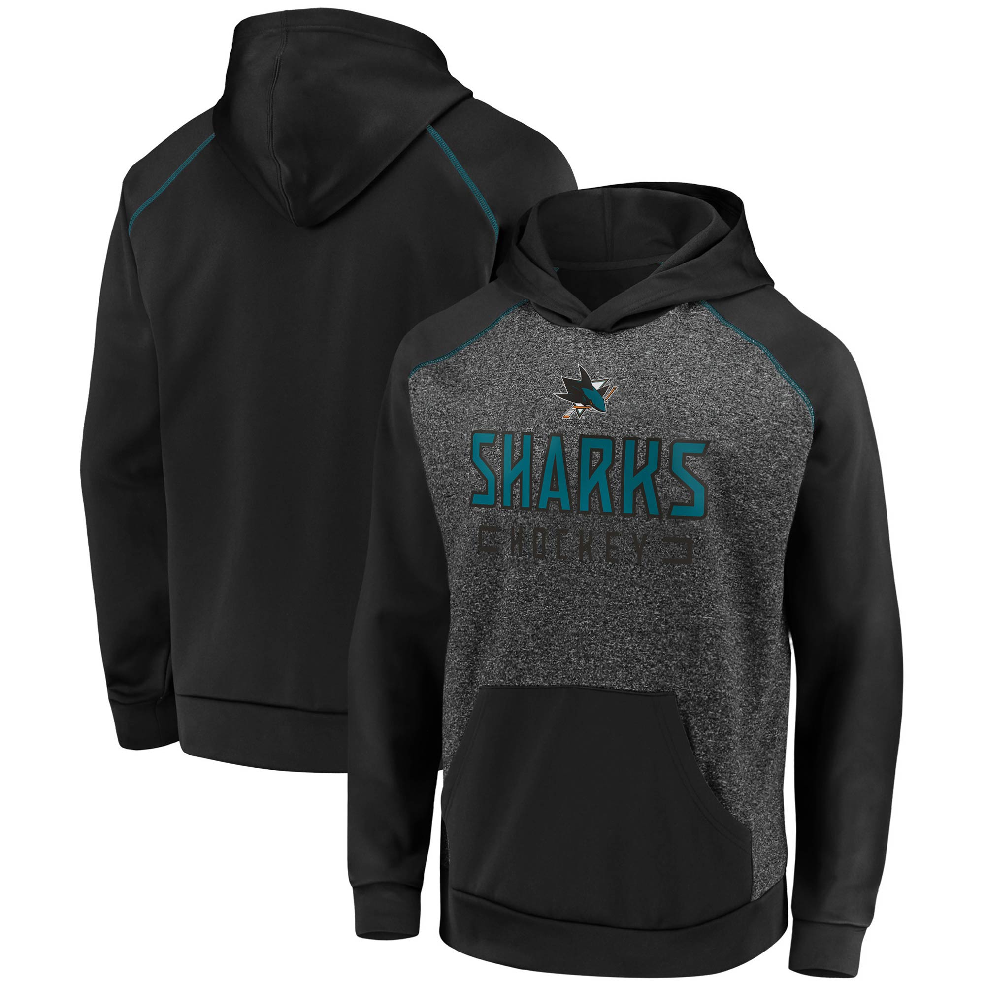 Men's Cutter & Buck Black Bradley Braves Big & Tall Evoke Hybrid Eco Softshell Recycled Full-Zip Hoodie - Image 2