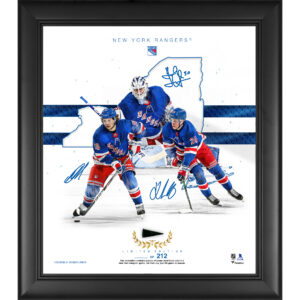 New York Rangers Framed 15" x 17" Franchise Foundations Collage with a Piece of Game Used Puck - Limited Edition of 212