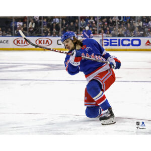 Artemi Panarin New York Rangers Unsigned Blue Jersey Shooting Photograph