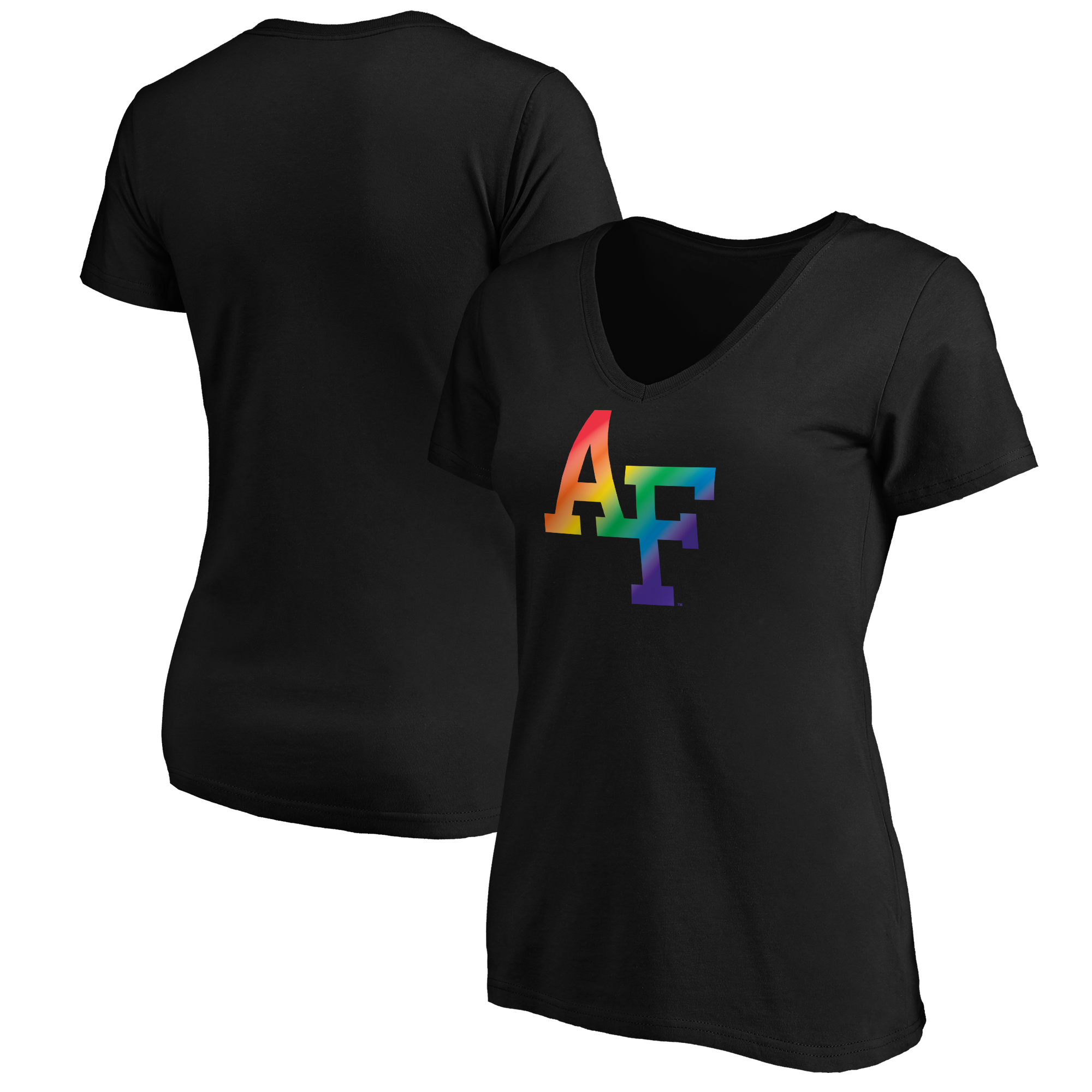 Women's Black Air Force Falcons Team Pride Logo V-Neck T-Shirt