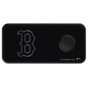 Black Boston Red Sox 3-in-1 Glass Wireless Charge Pad