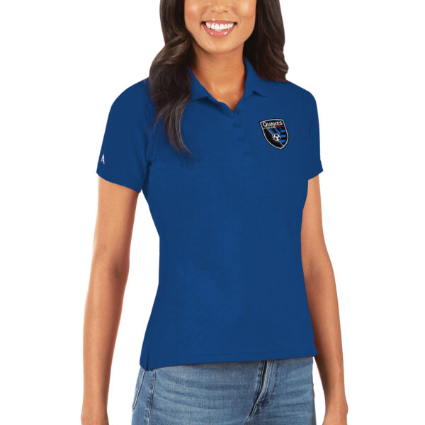 Women's Antigua Royal San Jose Earthquakes Legacy Pique Polo