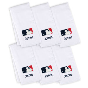 Infant White MLB Personalized Burp Cloth 6-Pack