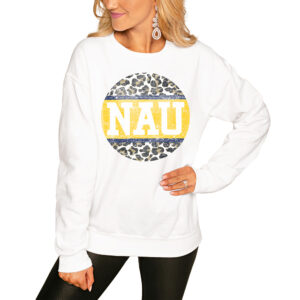 Women's White Northern Arizona Lumberjacks Scoop & Score Pullover Sweatshirt