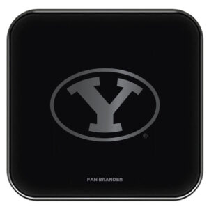 Black BYU Cougars Fast Charging Glass Wireless Charge Pad