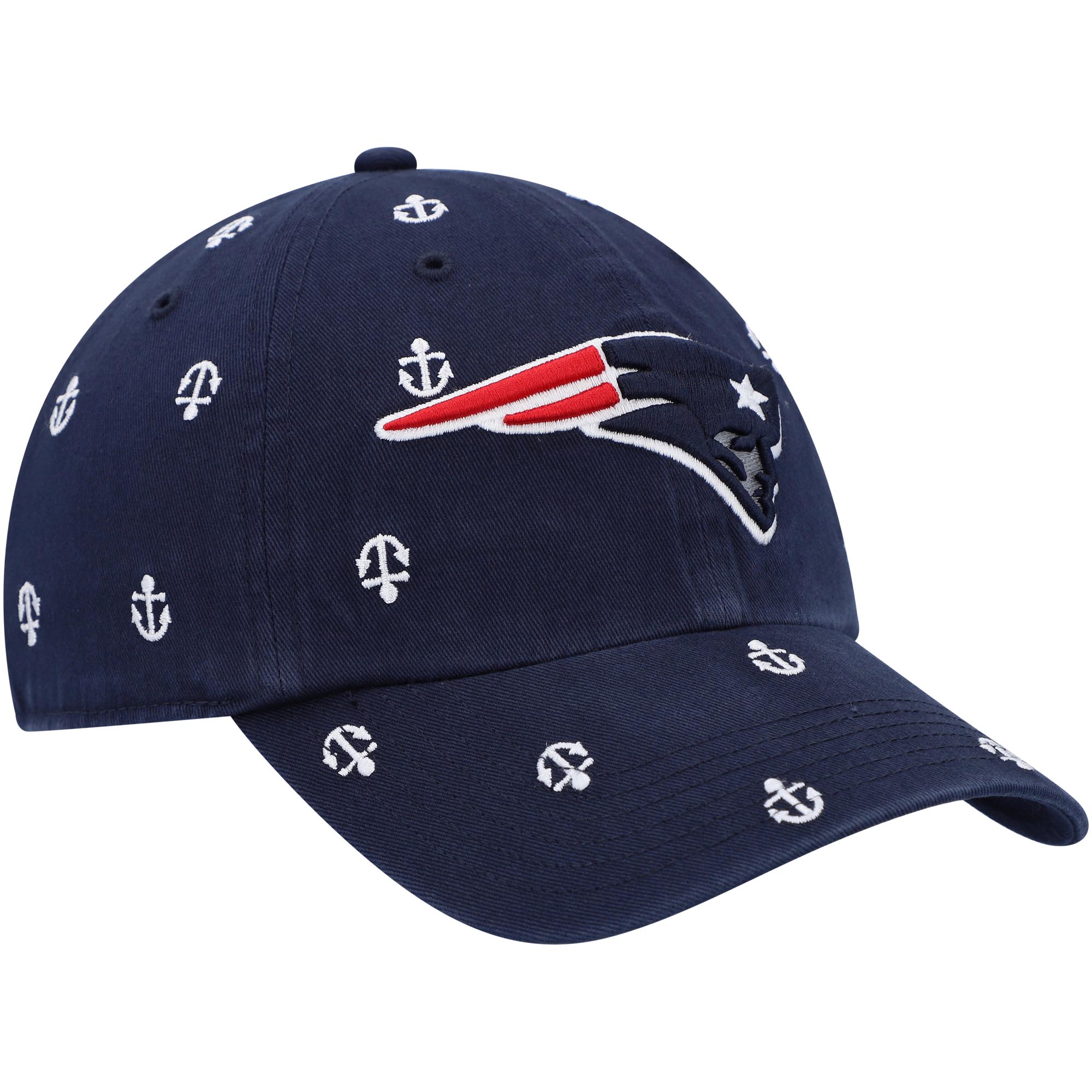 Women's '47 Navy New England Patriots Team Confetti Clean Up Adjustable Hat - Image 8