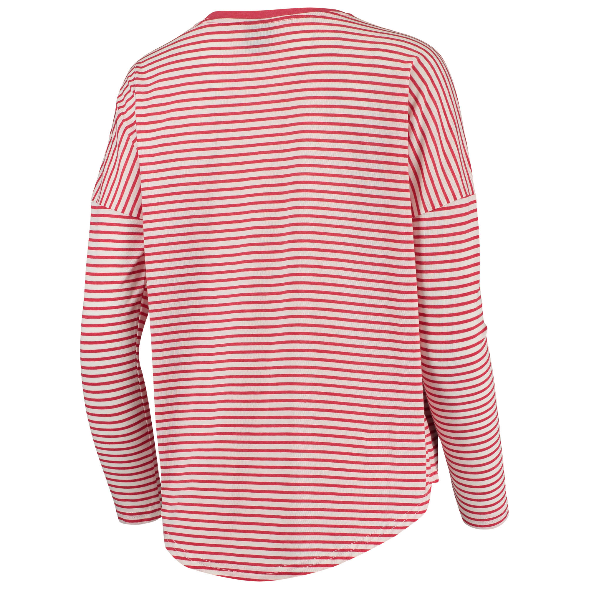 Women's Scarlet/White Ohio State Buckeyes Melange Striped Boxy Long Sleeve T-Shirt - Image 7