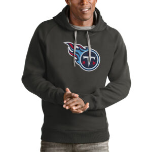 Men's Antigua Charcoal Tennessee Titans Victory Pullover Hoodie