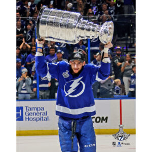 Anthony Cirelli Tampa Bay Lightning Unsigned 2021 Stanley Cup Champions Raising Cup Photograph