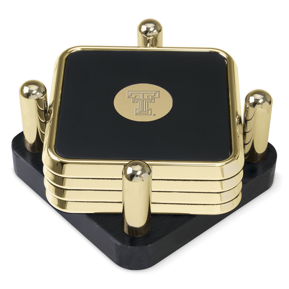 Texas Tech Red Raiders Gold 4-Piece Square Coaster Set