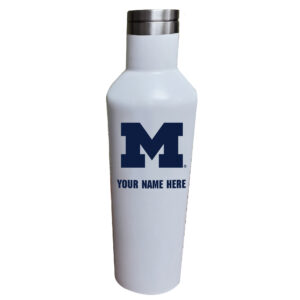 White Michigan Wolverines 17oz. Personalized Infinity Stainless Steel Water Bottle