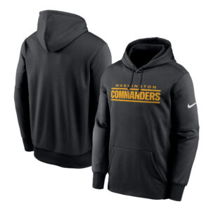 Men's Nike Black Washington Commanders Wordmark Performance Pullover Hoodie