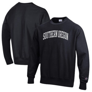 Men's Champion Black Southern Oregon Raiders Reverse Weave Fleece Crewneck Sweatshirt