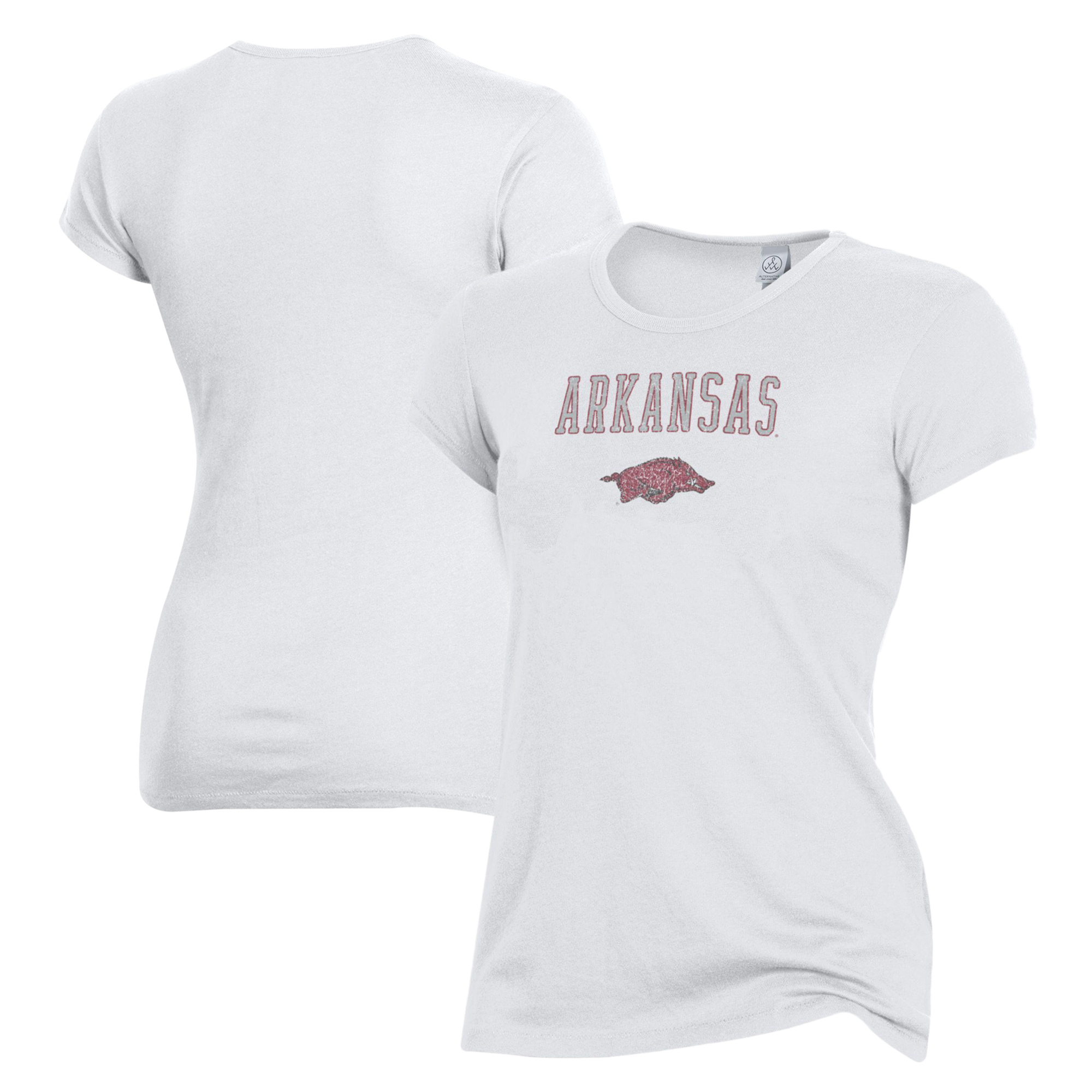 Women's Alternative Apparel White Arkansas Razorbacks Keepsake T-Shirt - Image 2