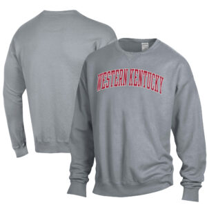 Men's ComfortWash Gray Western Kentucky Hilltoppers Garment Dyed Fleece Crewneck Pullover Sweatshirt