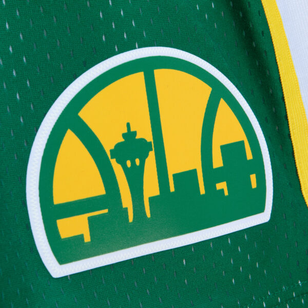 Men's Mitchell & Ness Yellow/Green Seattle SuperSonics 1994/95 Hardwood Classics Fadeaway Reload 3.0 Swingman Shorts - Image 15