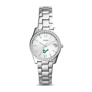 Women's Fossil Silver South Florida Bulls Scarlette Mini Three-Hand Date Watch