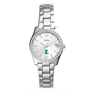 Women's Fossil Silver Loyola Greyhounds Scarlette Mini Three-Hand Date Watch