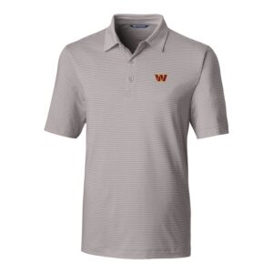 Men's Cutter & Buck Gray Washington Commanders Forge Pencil Stripe Stretch Polo