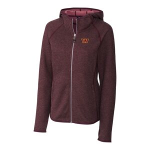 Women's Cutter & Buck Burgundy Washington Commanders Mainsail Full-Zip Hoodie