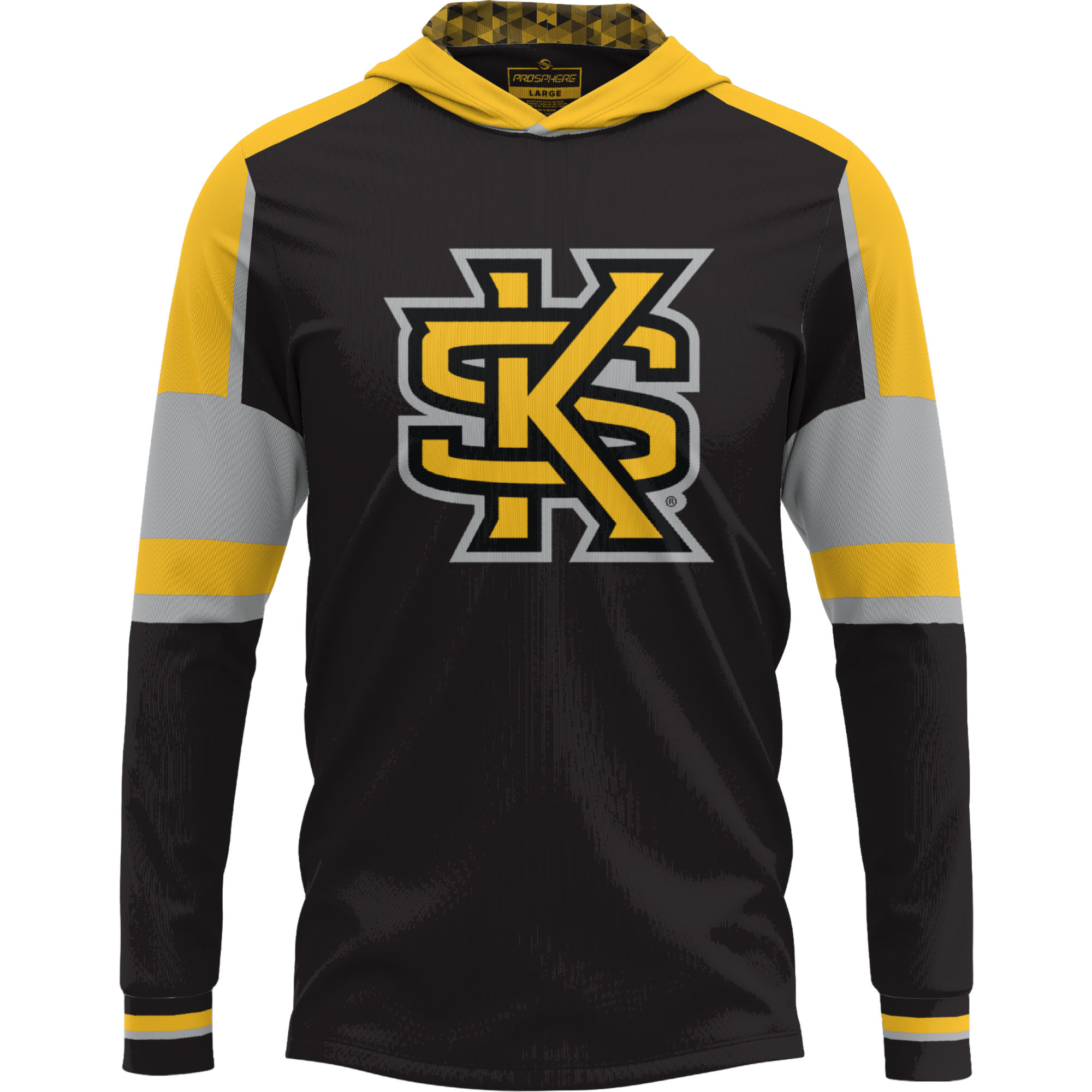 Men's Black Kennesaw State Owls Long Sleeve Hoodie T-Shirt - Image 3