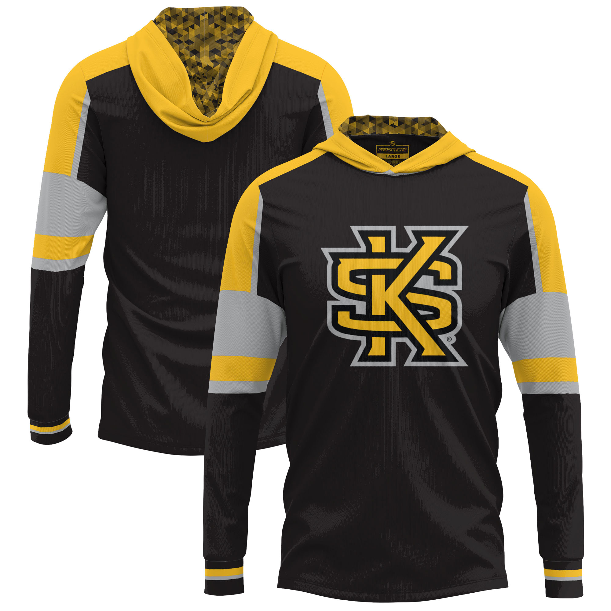 Men's Black Kennesaw State Owls Long Sleeve Hoodie T-Shirt
