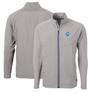 Men's Cutter & Buck Gray Indiana State Sycamores Big & Tall Adapt Eco Knit Hybrid Recycled Full-Zip Jacket