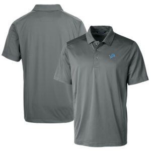 Men's Cutter & Buck Steel Detroit Lions Prospect Textured Stretch Big & Tall Polo