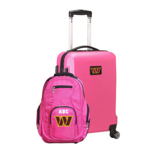 MOJO Pink Washington Commanders Personalized Deluxe 2-Piece Backpack & Carry-On Set