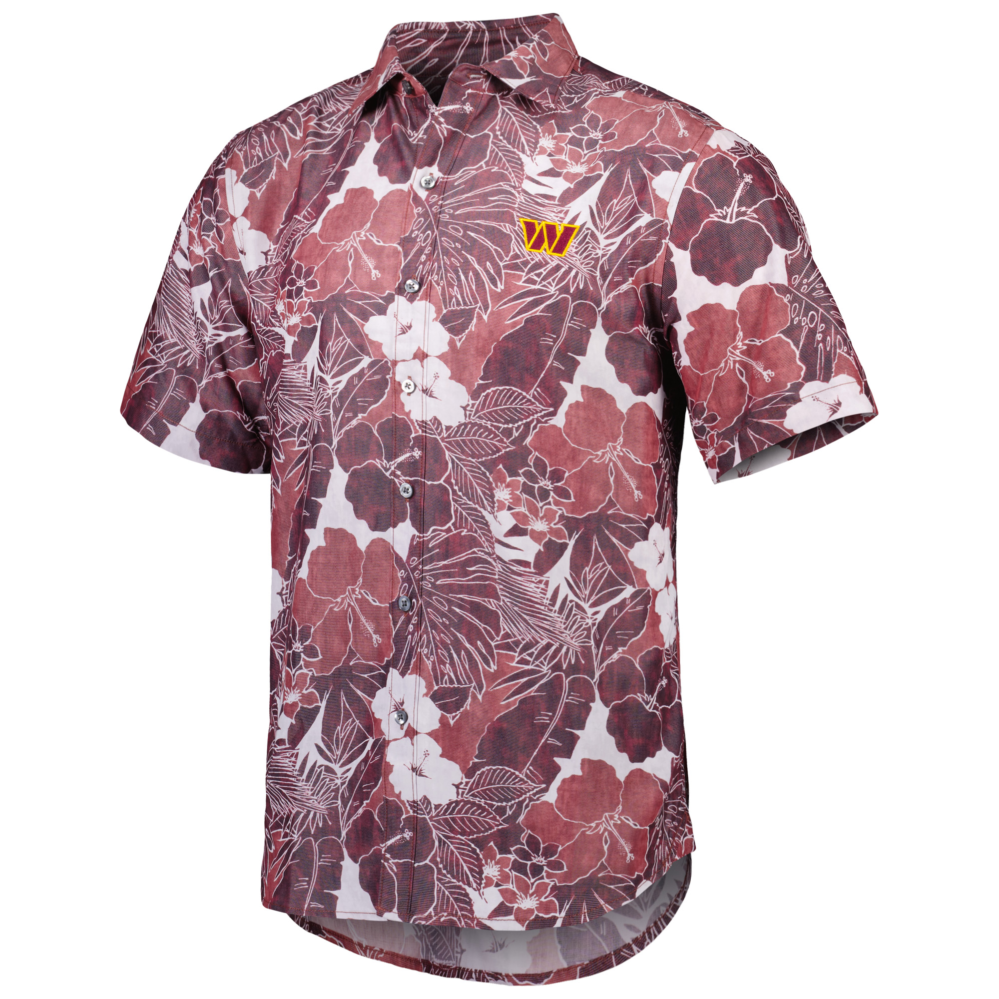 Men's Tommy Bahama Burgundy Washington Commanders Coconut Point Playa Floral Camp IslandZone Button-Up Shirt - Image 6