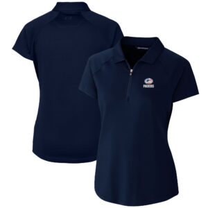 Women's Cutter & Buck Navy Green Bay Packers Forge Stretch Polo