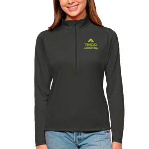 Women's Antigua Charcoal Truckee Meadows Community College Tribute Half-Zip Top
