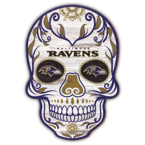 Baltimore Ravens 12'' Sugar Skull Sign