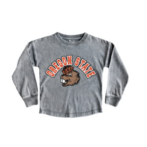 Girls Youth Gameday Couture Gray Oregon State Beavers Faded Wash Pullover Top