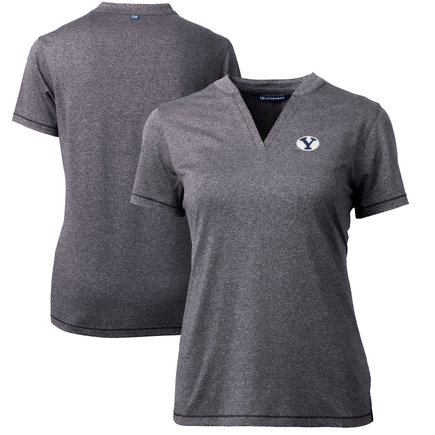 Women's Cutter & Buck Heather Charcoal BYU Cougars Forge Blade V-Neck Top - Image 9