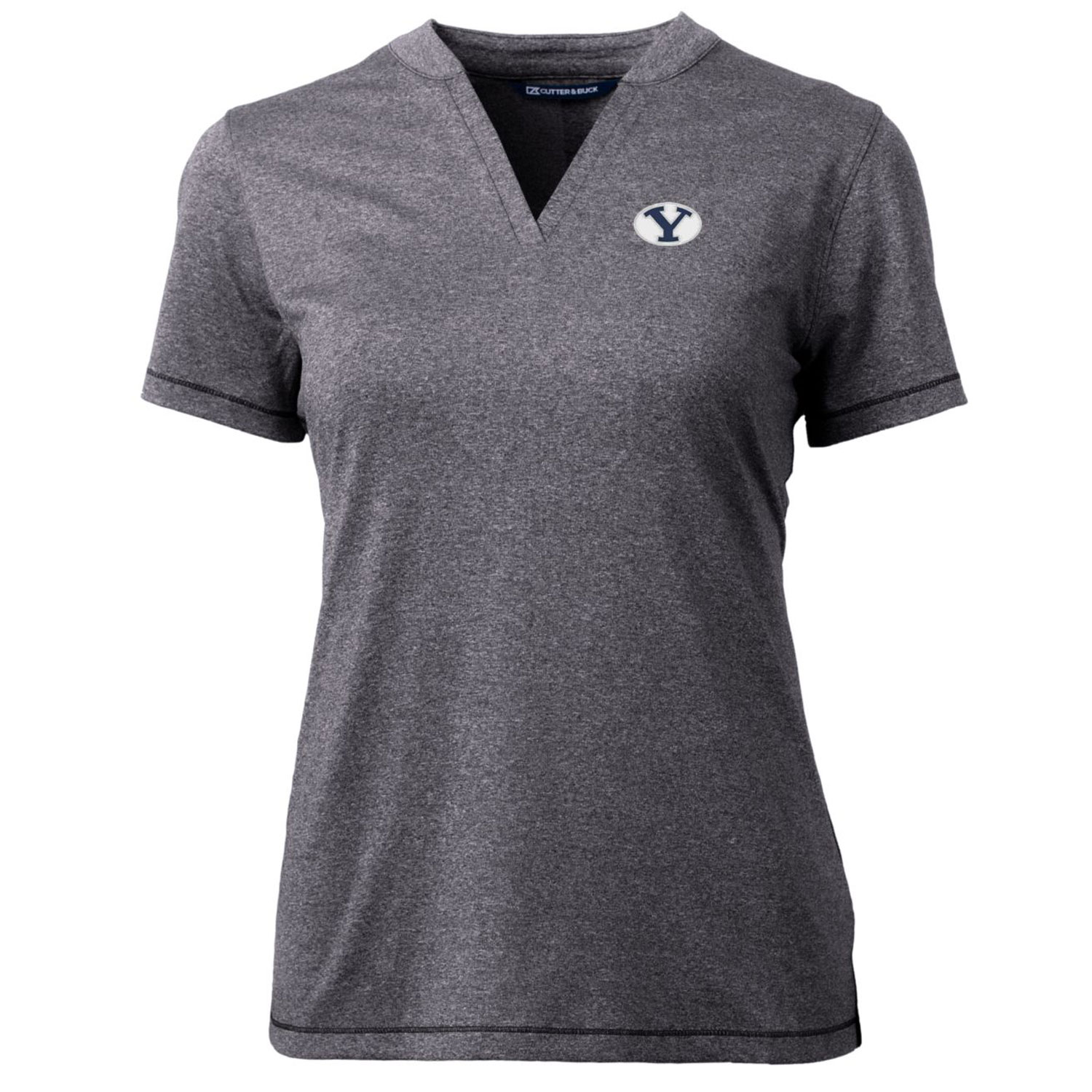 Women's Cutter & Buck Heather Charcoal BYU Cougars Forge Blade V-Neck Top - Image 7