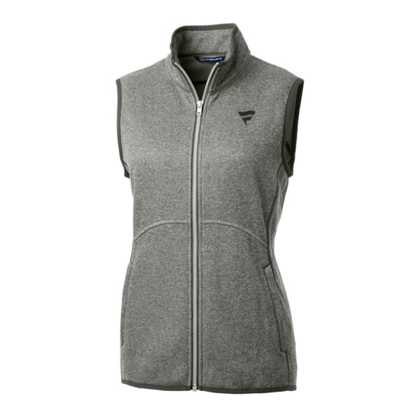 Women's Cutter & Buck Silver Fanatics Corporate Mainsail Basic Sweater Knit Fleece Full-Zip Vest - Image 6