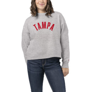 Women's League Collegiate Wear Heather Gray University of Tampa Spartans 1636 Boxy Sweatshirt