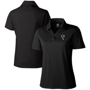 Women's Cutter & Buck Black Atlanta Falcons Throwback Logo Genre DryTec Textured Polo