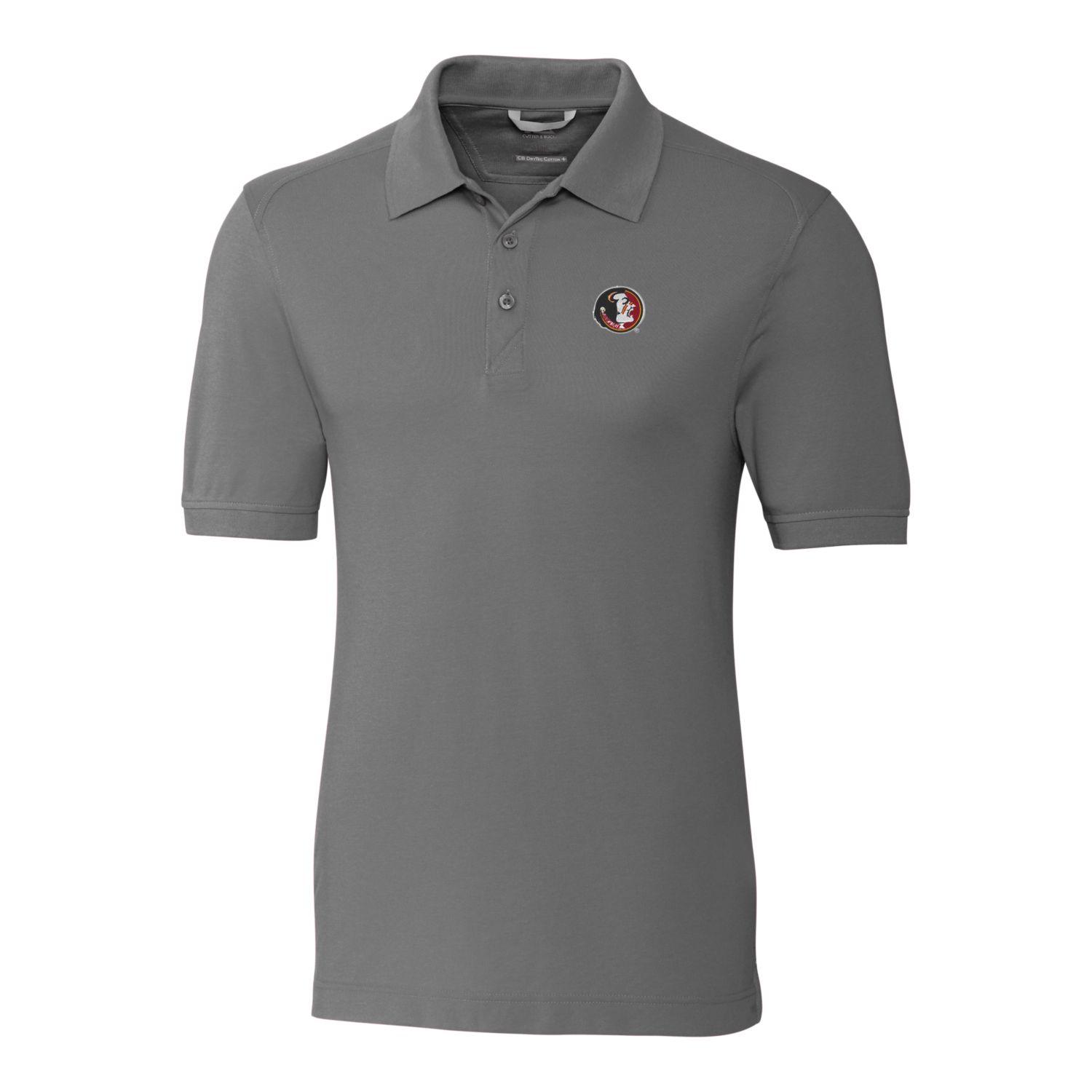Men's Cutter & Buck Steel Florida State Seminoles Vault Advantage Tri-Blend Pique Big & Tall Polo - Image 6
